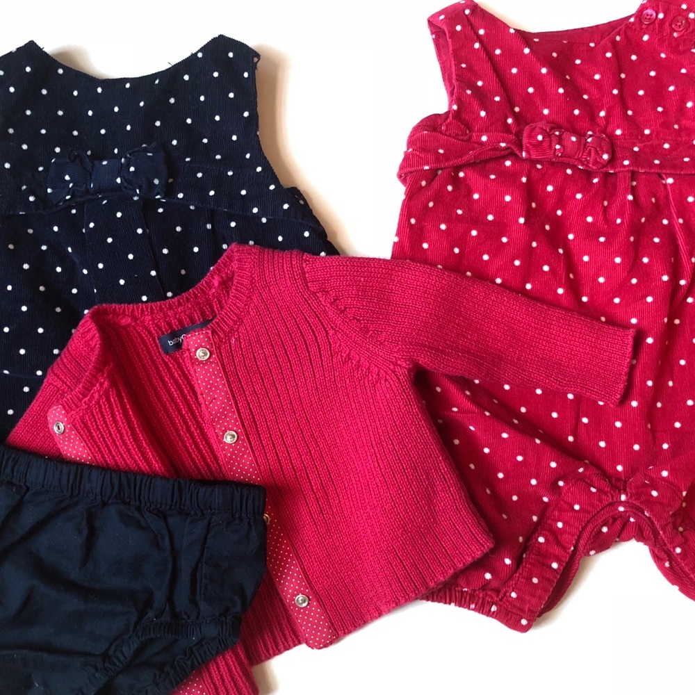 Baby Gap dress, romper, and sweater bundle